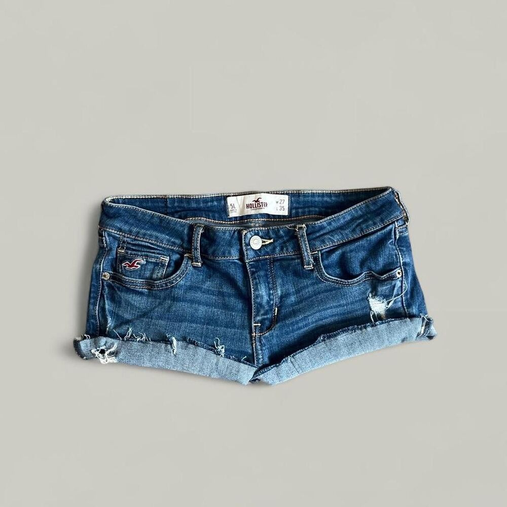 Hollister-co Women's Blue and Navy Shorts